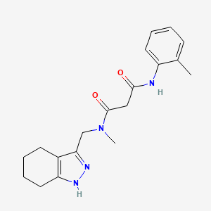 molecular formula C19H24N4O2 B3816840 N-methyl-N'-(2-methylphenyl)-N-(4,5,6,7-tetrahydro-1H-indazol-3-ylmethyl)malonamide 