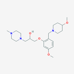 molecular formula C22H37N3O4 B3816848 1-{5-methoxy-2-[(4-methoxy-1-piperidinyl)methyl]phenoxy}-3-(4-methyl-1-piperazinyl)-2-propanol 