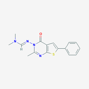 molecular formula C16H16N4OS B381685 N,N-二甲基-N'-(2-甲基-4-氧代-6-苯基噻吩并[2,3-d]嘧啶-3(4H)-基)亚氨基甲酰胺 