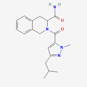 molecular formula C19H24N4O2 B3816853 2-[(3-isobutyl-1-methyl-1H-pyrazol-5-yl)carbonyl]-1,2,3,4-tetrahydroisoquinoline-3-carboxamide 