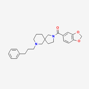 molecular formula C25H30N2O3 B3816860 2-(1,3-benzodioxol-5-ylcarbonyl)-7-(3-phenylpropyl)-2,7-diazaspiro[4.5]decane 