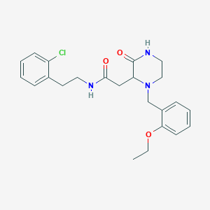 molecular formula C23H28ClN3O3 B3816870 N-[2-(2-chlorophenyl)ethyl]-2-[1-(2-ethoxybenzyl)-3-oxo-2-piperazinyl]acetamide 