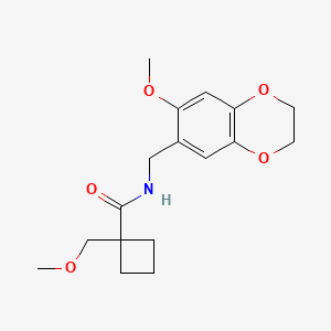 molecular formula C17H23NO5 B3816873 N-[(7-methoxy-2,3-dihydro-1,4-benzodioxin-6-yl)methyl]-1-(methoxymethyl)cyclobutanecarboxamide 