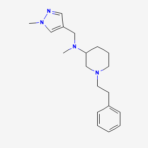 molecular formula C19H28N4 B3816884 N-methyl-N-[(1-methyl-1H-pyrazol-4-yl)methyl]-1-(2-phenylethyl)-3-piperidinamine 
