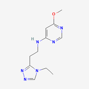 molecular formula C11H16N6O B3816914 N-[2-(4-ethyl-4H-1,2,4-triazol-3-yl)ethyl]-6-methoxypyrimidin-4-amine 
