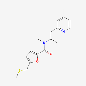 molecular formula C17H22N2O2S B3816917 N-methyl-N-[1-methyl-2-(4-methylpyridin-2-yl)ethyl]-5-[(methylthio)methyl]-2-furamide 