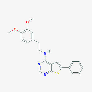 molecular formula C22H21N3O2S B381692 N-[2-(3,4-dimethoxyphenyl)ethyl]-6-phenylthieno[2,3-d]pyrimidin-4-amine CAS No. 315709-03-6