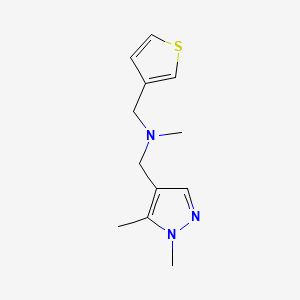molecular formula C12H17N3S B3816924 1-(1,5-dimethyl-1H-pyrazol-4-yl)-N-methyl-N-(3-thienylmethyl)methanamine 