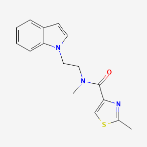 molecular formula C16H17N3OS B3816945 N-[2-(1H-indol-1-yl)ethyl]-N,2-dimethyl-1,3-thiazole-4-carboxamide 