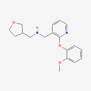 molecular formula C18H22N2O3 B3816949 1-[2-(2-methoxyphenoxy)-3-pyridinyl]-N-(tetrahydro-3-furanylmethyl)methanamine 