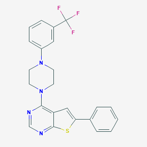 molecular formula C23H19F3N4S B381695 6-Phenyl-4-{4-[3-(trifluoromethyl)phenyl]-1-piperazinyl}thieno[2,3-d]pyrimidine 