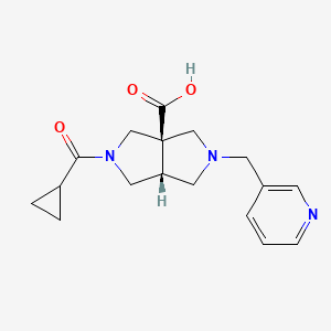 molecular formula C17H21N3O3 B3816957 (3aR*,6aR*)-2-(cyclopropylcarbonyl)-5-(pyridin-3-ylmethyl)hexahydropyrrolo[3,4-c]pyrrole-3a(1H)-carboxylic acid 