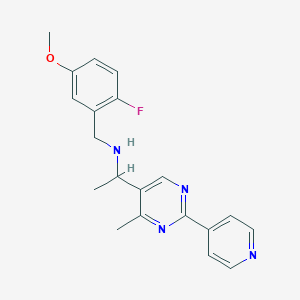 molecular formula C20H21FN4O B3816968 (2-fluoro-5-methoxybenzyl){1-[4-methyl-2-(4-pyridinyl)-5-pyrimidinyl]ethyl}amine 