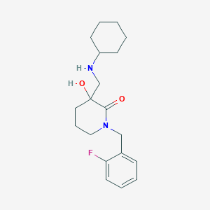 molecular formula C19H27FN2O2 B3816974 3-[(cyclohexylamino)methyl]-1-(2-fluorobenzyl)-3-hydroxy-2-piperidinone 