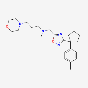 molecular formula C23H34N4O2 B3816976 N-methyl-N-({3-[1-(4-methylphenyl)cyclopentyl]-1,2,4-oxadiazol-5-yl}methyl)-3-(4-morpholinyl)-1-propanamine 