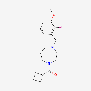 molecular formula C18H25FN2O2 B3816983 1-(cyclobutylcarbonyl)-4-(2-fluoro-3-methoxybenzyl)-1,4-diazepane 