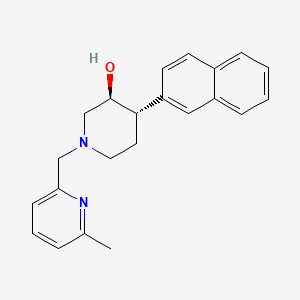 molecular formula C22H24N2O B3816986 (3S*,4S*)-1-[(6-methylpyridin-2-yl)methyl]-4-(2-naphthyl)piperidin-3-ol 