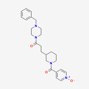 molecular formula C25H32N4O3 B3817008 1-benzyl-4-{3-[1-(1-oxidoisonicotinoyl)-3-piperidinyl]propanoyl}piperazine 