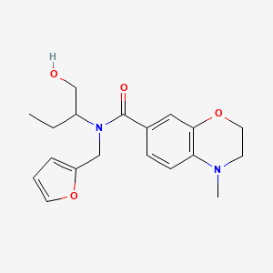 molecular formula C19H24N2O4 B3817036 N-(2-furylmethyl)-N-[1-(hydroxymethyl)propyl]-4-methyl-3,4-dihydro-2H-1,4-benzoxazine-7-carboxamide 