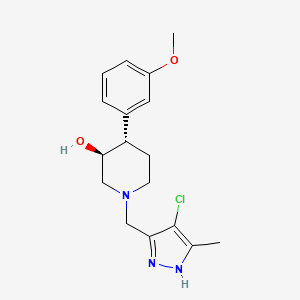 (3S*,4S*)-1-[(4-chloro-3-methyl-1H-pyrazol-5-yl)methyl]-4-(3-methoxyphenyl)piperidin-3-ol