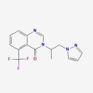 molecular formula C15H13F3N4O B3817043 3-[1-methyl-2-(1H-pyrazol-1-yl)ethyl]-5-(trifluoromethyl)quinazolin-4(3H)-one 