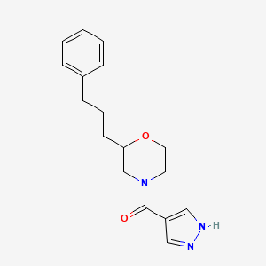 molecular formula C17H21N3O2 B3817046 2-(3-phenylpropyl)-4-(1H-pyrazol-4-ylcarbonyl)morpholine 