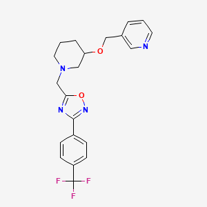 molecular formula C21H21F3N4O2 B3817061 3-({[1-({3-[4-(trifluoromethyl)phenyl]-1,2,4-oxadiazol-5-yl}methyl)-3-piperidinyl]oxy}methyl)pyridine 
