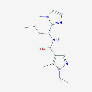 molecular formula C15H23N5O B3817064 1-ethyl-5-methyl-N-[1-(1-methyl-1H-imidazol-2-yl)butyl]-1H-pyrazole-4-carboxamide 