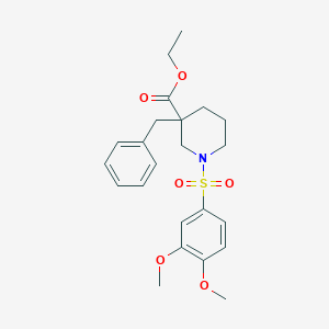 molecular formula C23H29NO6S B3817068 ethyl 3-benzyl-1-[(3,4-dimethoxyphenyl)sulfonyl]-3-piperidinecarboxylate 
