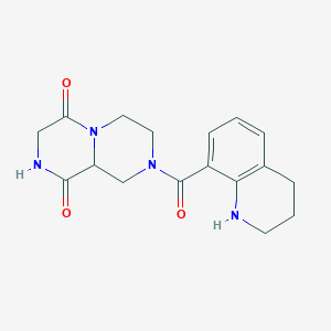 molecular formula C17H20N4O3 B3817075 8-(1,2,3,4-tetrahydroquinolin-8-ylcarbonyl)tetrahydro-2H-pyrazino[1,2-a]pyrazine-1,4(3H,6H)-dione 