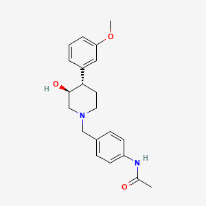 molecular formula C21H26N2O3 B3817080 N-(4-{[(3S*,4S*)-3-hydroxy-4-(3-methoxyphenyl)piperidin-1-yl]methyl}phenyl)acetamide 