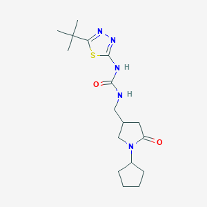 molecular formula C17H27N5O2S B3817082 N-(5-tert-butyl-1,3,4-thiadiazol-2-yl)-N'-[(1-cyclopentyl-5-oxopyrrolidin-3-yl)methyl]urea 
