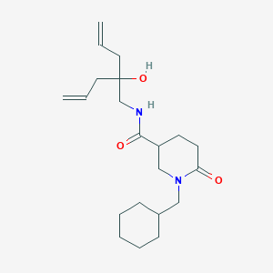 molecular formula C21H34N2O3 B3817089 N-(2-allyl-2-hydroxy-4-penten-1-yl)-1-(cyclohexylmethyl)-6-oxo-3-piperidinecarboxamide 
