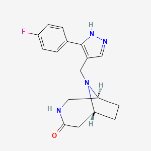 molecular formula C17H19FN4O B3817104 (1S*,6R*)-9-{[3-(4-fluorophenyl)-1H-pyrazol-4-yl]methyl}-3,9-diazabicyclo[4.2.1]nonan-4-one 