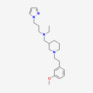 molecular formula C23H36N4O B3817113 N-ethyl-N-({1-[2-(3-methoxyphenyl)ethyl]-3-piperidinyl}methyl)-3-(1H-pyrazol-1-yl)-1-propanamine 