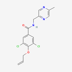molecular formula C16H15Cl2N3O2 B3817133 4-(allyloxy)-3,5-dichloro-N-[(5-methylpyrazin-2-yl)methyl]benzamide 
