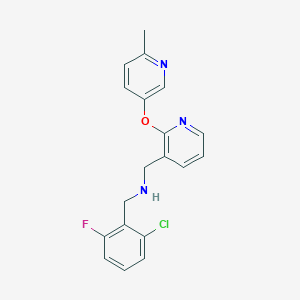 molecular formula C19H17ClFN3O B3817135 (2-chloro-6-fluorobenzyl)({2-[(6-methyl-3-pyridinyl)oxy]-3-pyridinyl}methyl)amine 