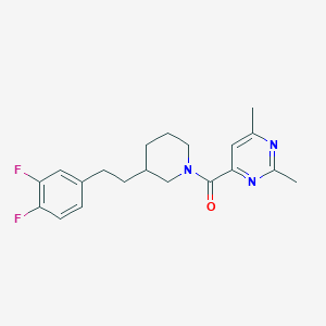 molecular formula C20H23F2N3O B3817151 4-({3-[2-(3,4-difluorophenyl)ethyl]-1-piperidinyl}carbonyl)-2,6-dimethylpyrimidine 