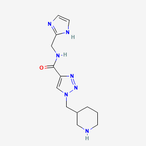 molecular formula C13H19N7O B3817153 N-(1H-imidazol-2-ylmethyl)-1-(piperidin-3-ylmethyl)-1H-1,2,3-triazole-4-carboxamide 