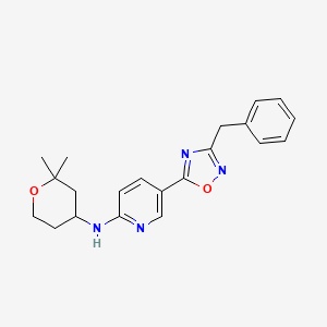 molecular formula C21H24N4O2 B3817161 5-(3-benzyl-1,2,4-oxadiazol-5-yl)-N-(2,2-dimethyltetrahydro-2H-pyran-4-yl)-2-pyridinamine 