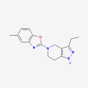 molecular formula C16H18N4O B3817169 3-ethyl-5-(5-methyl-1,3-benzoxazol-2-yl)-4,5,6,7-tetrahydro-1H-pyrazolo[4,3-c]pyridine 