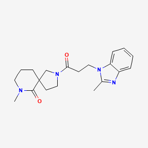 molecular formula C20H26N4O2 B3817173 7-methyl-2-[3-(2-methyl-1H-benzimidazol-1-yl)propanoyl]-2,7-diazaspiro[4.5]decan-6-one 