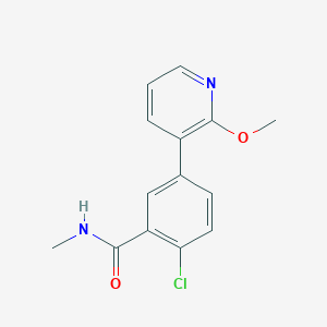 molecular formula C14H13ClN2O2 B3817175 2-chloro-5-(2-methoxypyridin-3-yl)-N-methylbenzamide 