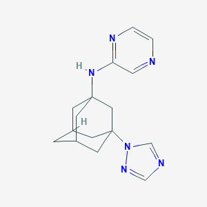 molecular formula C16H20N6 B3817197 N-[3-(1H-1,2,4-triazol-1-yl)-1-adamantyl]-2-pyrazinamine 