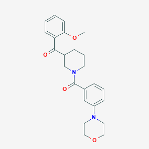 molecular formula C24H28N2O4 B3817216 (2-methoxyphenyl){1-[3-(4-morpholinyl)benzoyl]-3-piperidinyl}methanone 