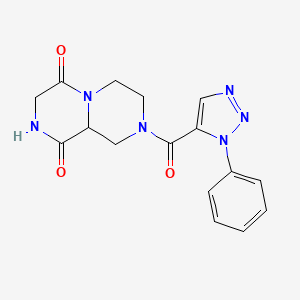 molecular formula C16H16N6O3 B3817238 8-[(1-phenyl-1H-1,2,3-triazol-5-yl)carbonyl]tetrahydro-2H-pyrazino[1,2-a]pyrazine-1,4(3H,6H)-dione 