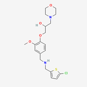 molecular formula C20H27ClN2O4S B3817243 1-[4-({[(5-chloro-2-thienyl)methyl]amino}methyl)-2-methoxyphenoxy]-3-(4-morpholinyl)-2-propanol 