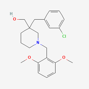 molecular formula C22H28ClNO3 B3817264 [3-(3-chlorobenzyl)-1-(2,6-dimethoxybenzyl)-3-piperidinyl]methanol 