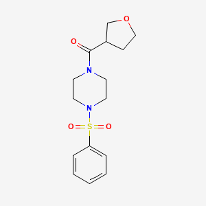 molecular formula C15H20N2O4S B3817303 1-(phenylsulfonyl)-4-(tetrahydro-3-furanylcarbonyl)piperazine 