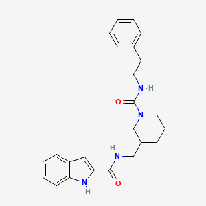 molecular formula C24H28N4O2 B3817359 N-[(1-{[(2-phenylethyl)amino]carbonyl}-3-piperidinyl)methyl]-1H-indole-2-carboxamide 